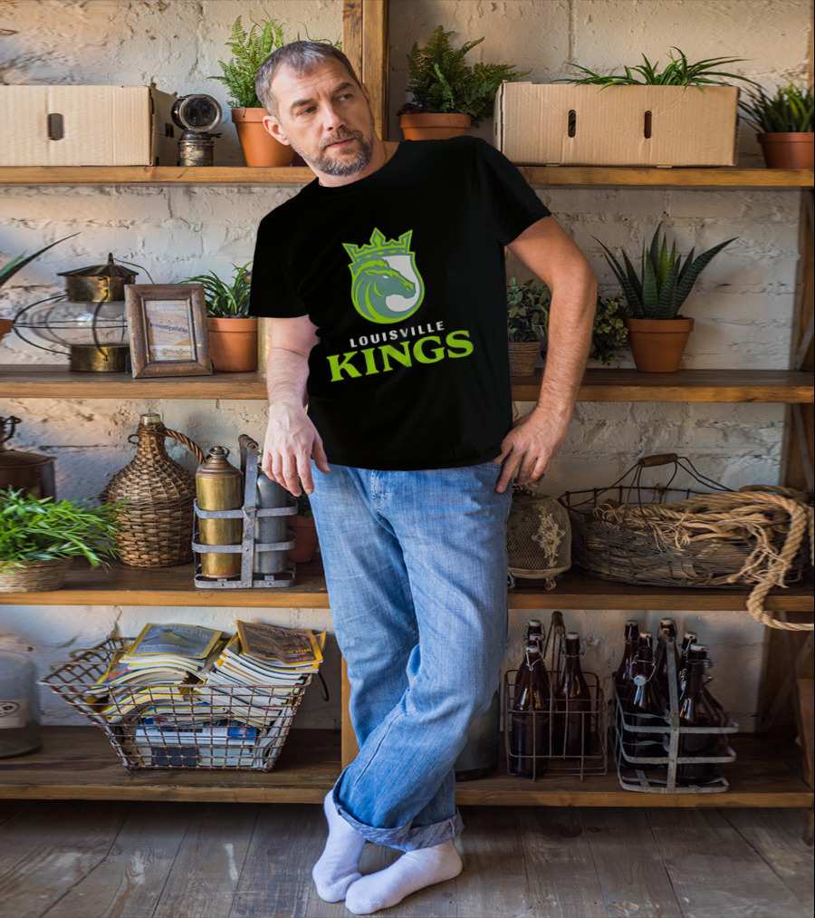 Louisville Kings Horse Emblem With Crown Branding T-Shirt