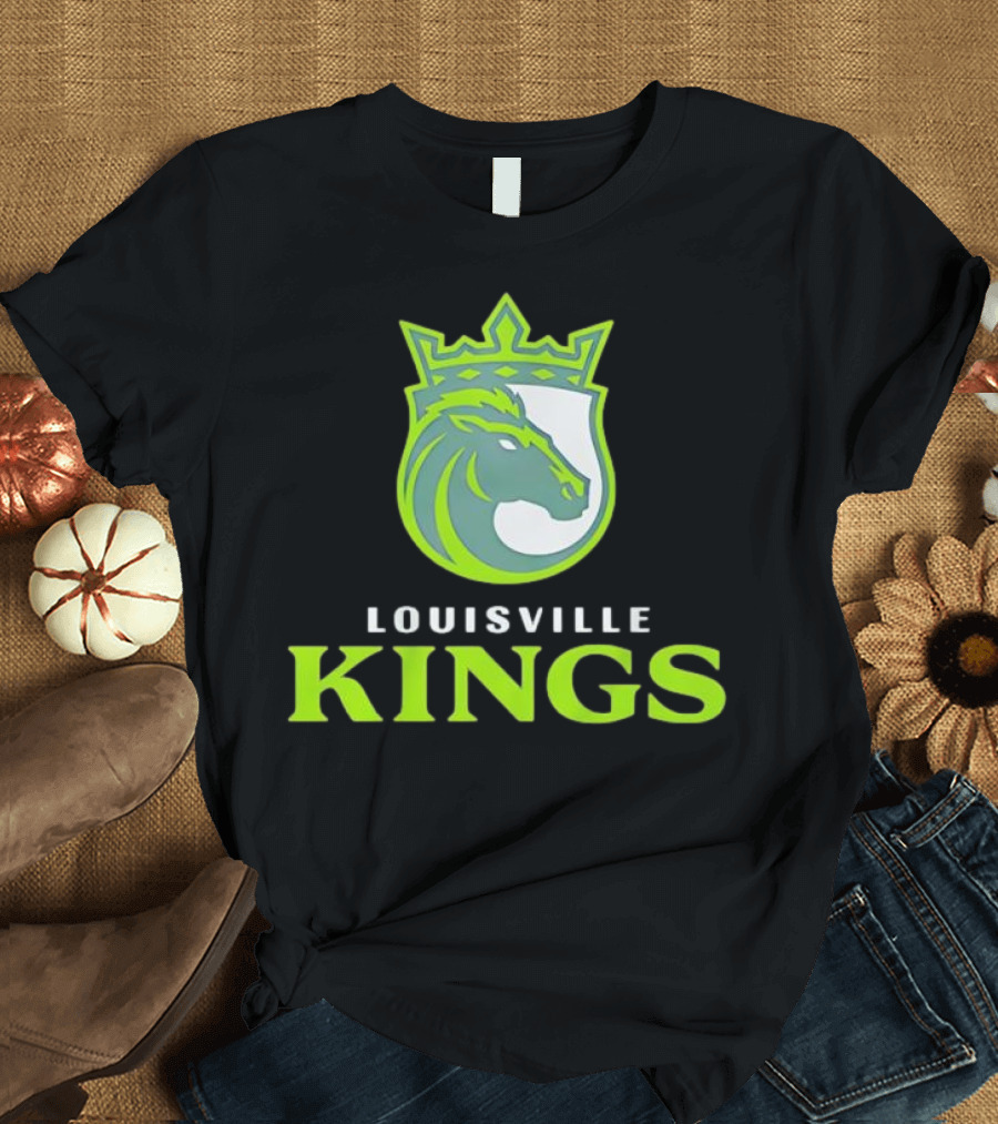 Louisville Kings Horse Emblem With Crown Branding T-Shirt