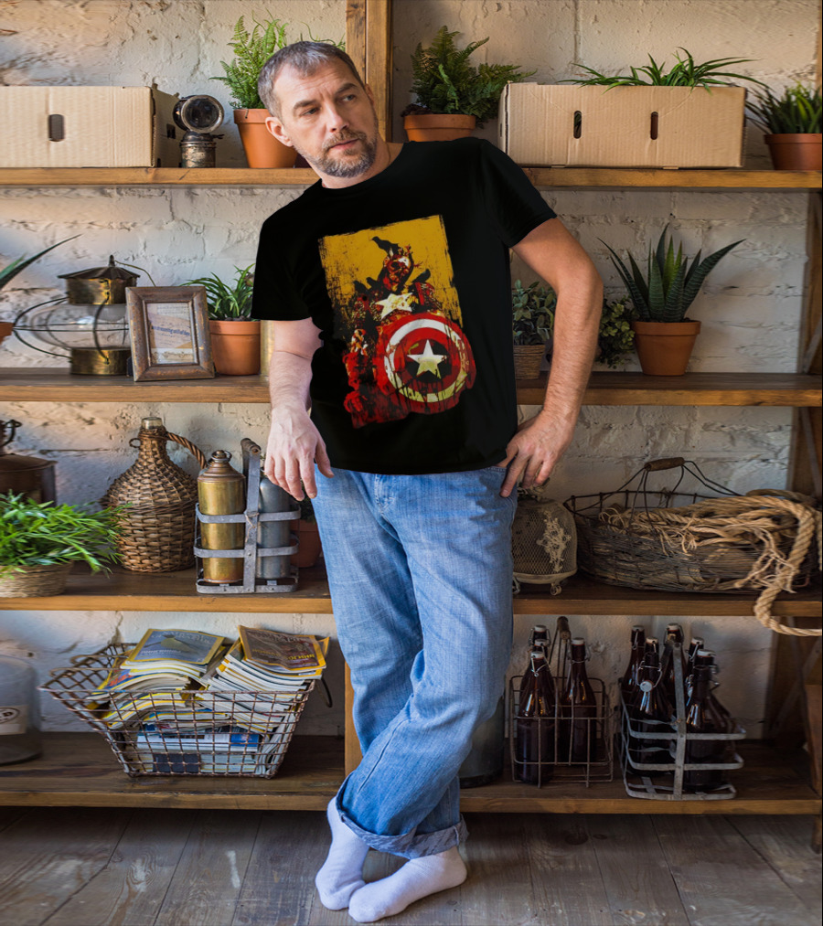 Marvel Zombies Captain America With Crows And Shield T-Shirt