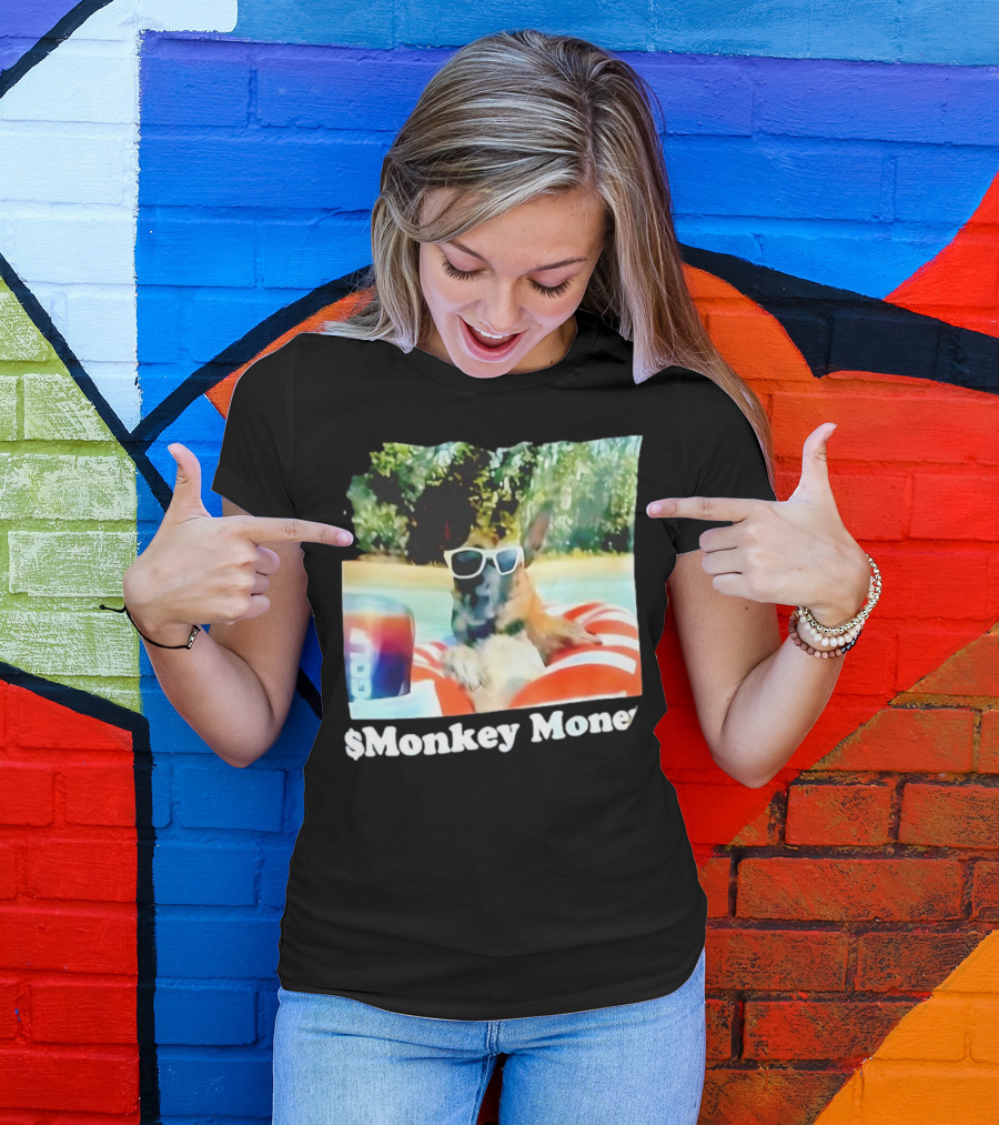 Monkey Money Dog German Shepherd Sunglasses Pool Float Chill T-Shirt