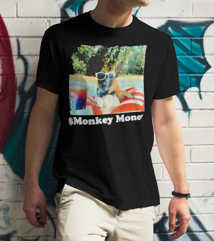 Monkey Money Dog German Shepherd Sunglasses Pool Float Chill T-Shirt