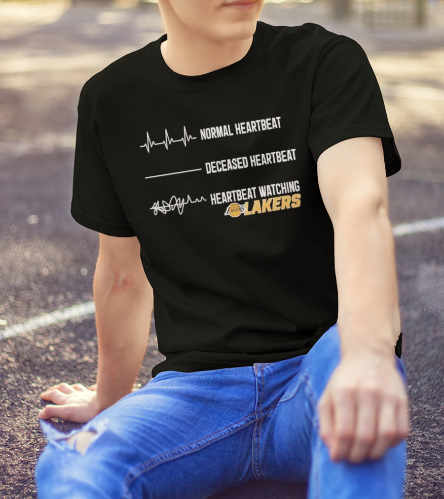 Normal Heartbeat Deceased Heartbeat Ing Lakers T-Shirt