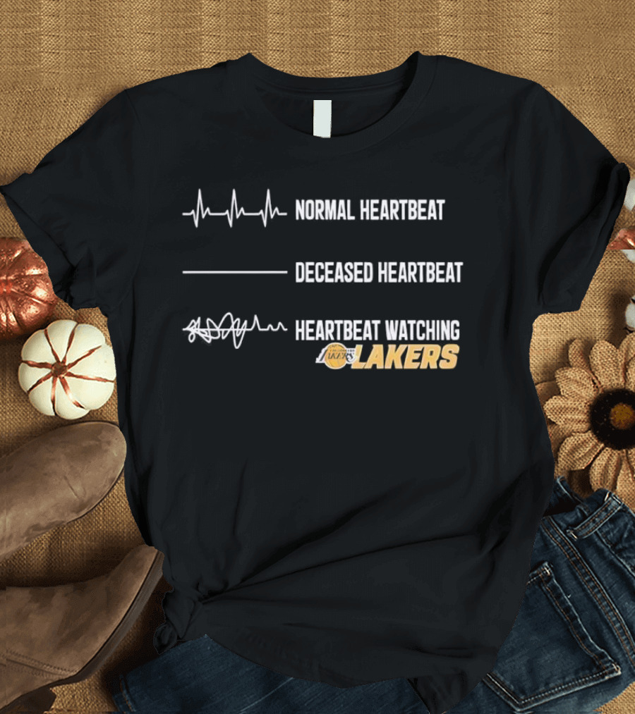 Normal Heartbeat Deceased Heartbeat Ing Lakers T-Shirt