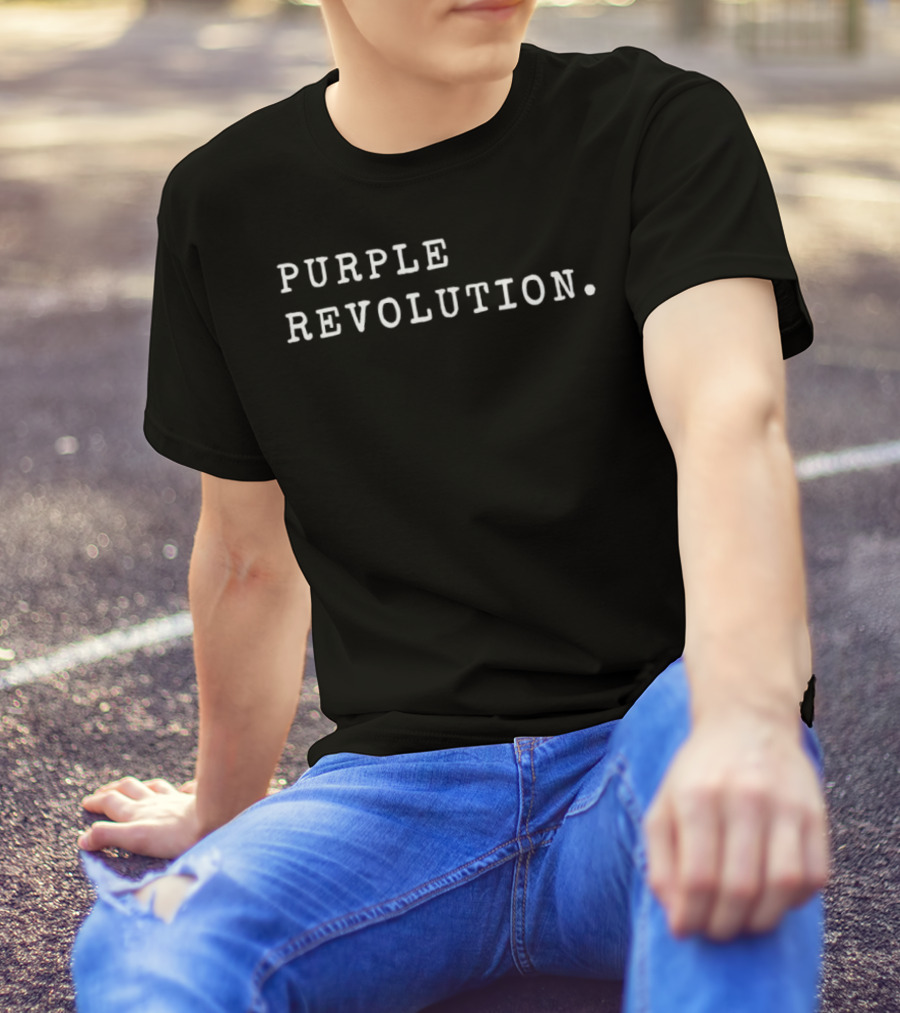 Purple Revolution Bold Text Statement T-Shirt