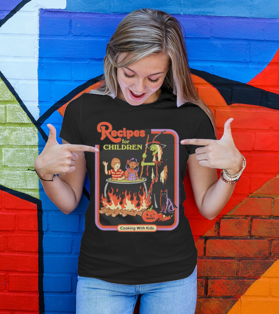 Recipes For Children Cooking With Kids Halloween Witch Cauldron Fire T-Shirt