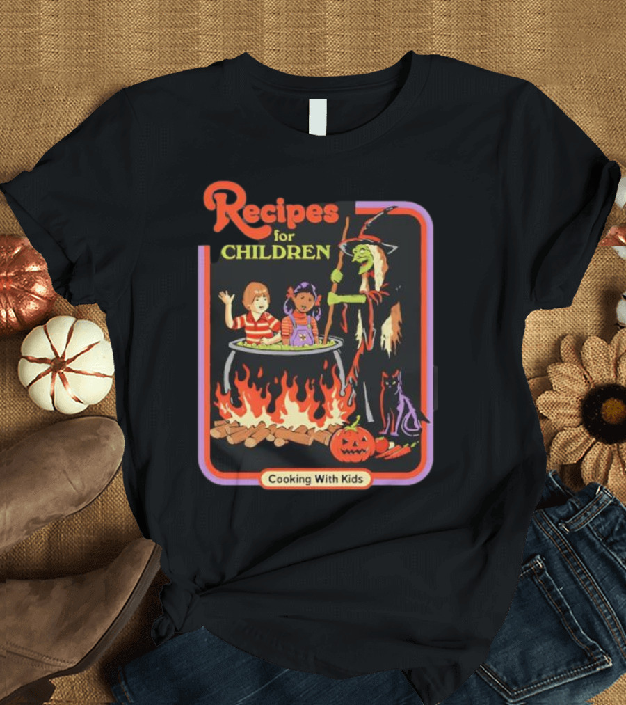 Recipes For Children Cooking With Kids Halloween Witch Cauldron Fire T-Shirt