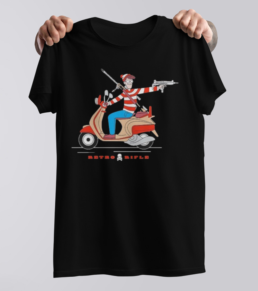 Retro Rifle Waldo Scooter Adventure T-Shirt