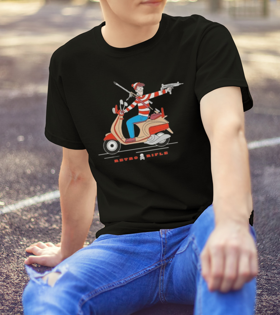Retro Rifle Waldo Scooter Adventure T-Shirt