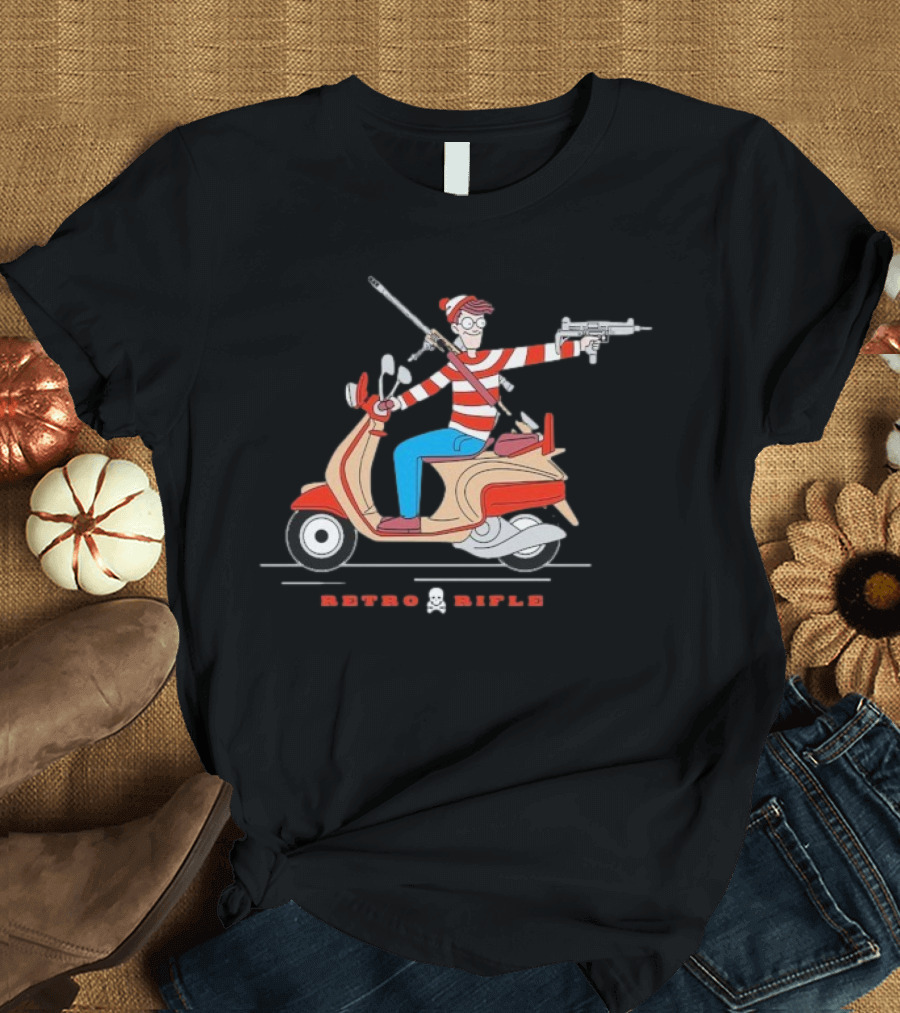 Retro Rifle Waldo Scooter Adventure T-Shirt