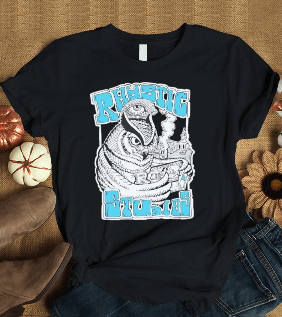 Rhystic Studies Owl Smoking Pipe Reading Book Goldsaber Collaboration T-Shirt