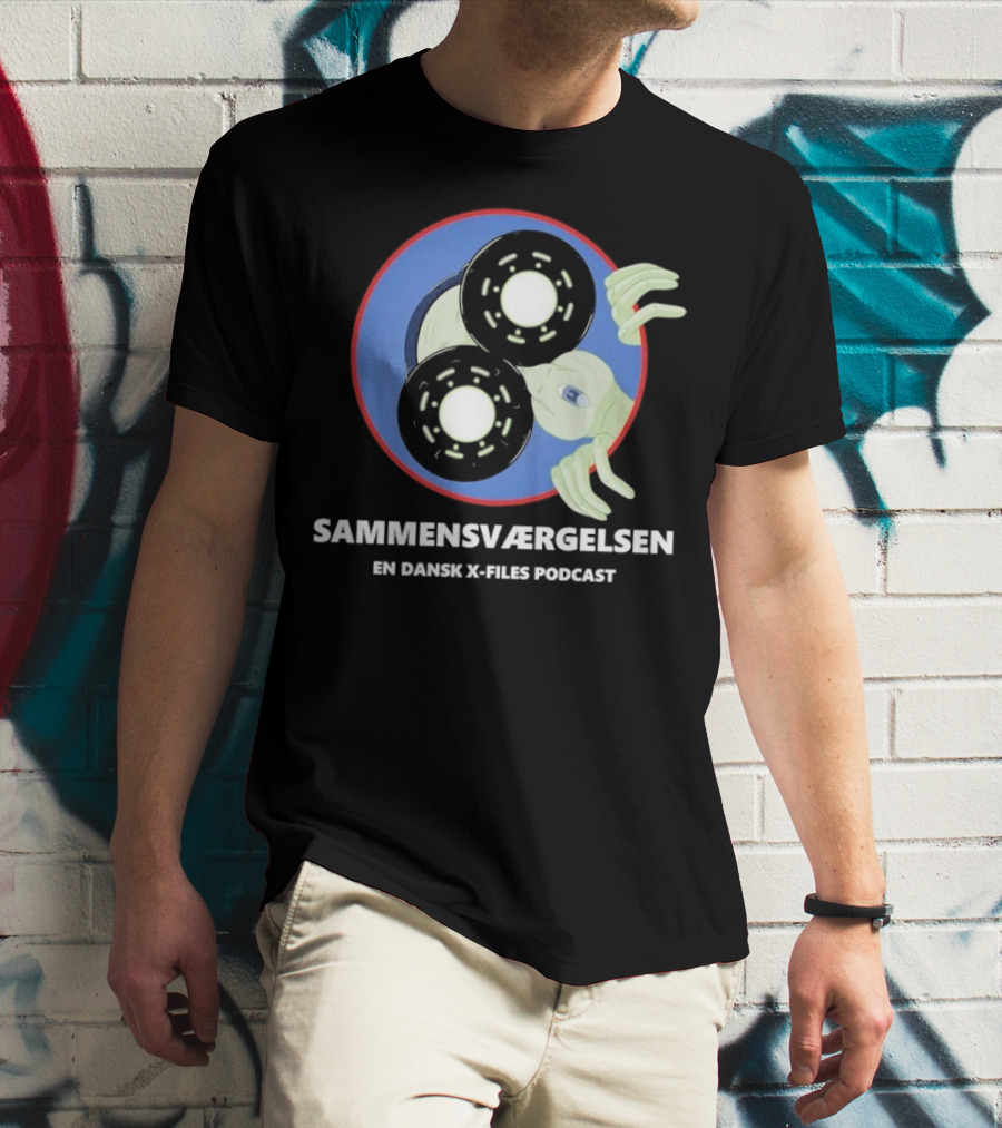 Sammensværgelsen En Dansk X Files Podcast Alien Wheel Design T-Shirt