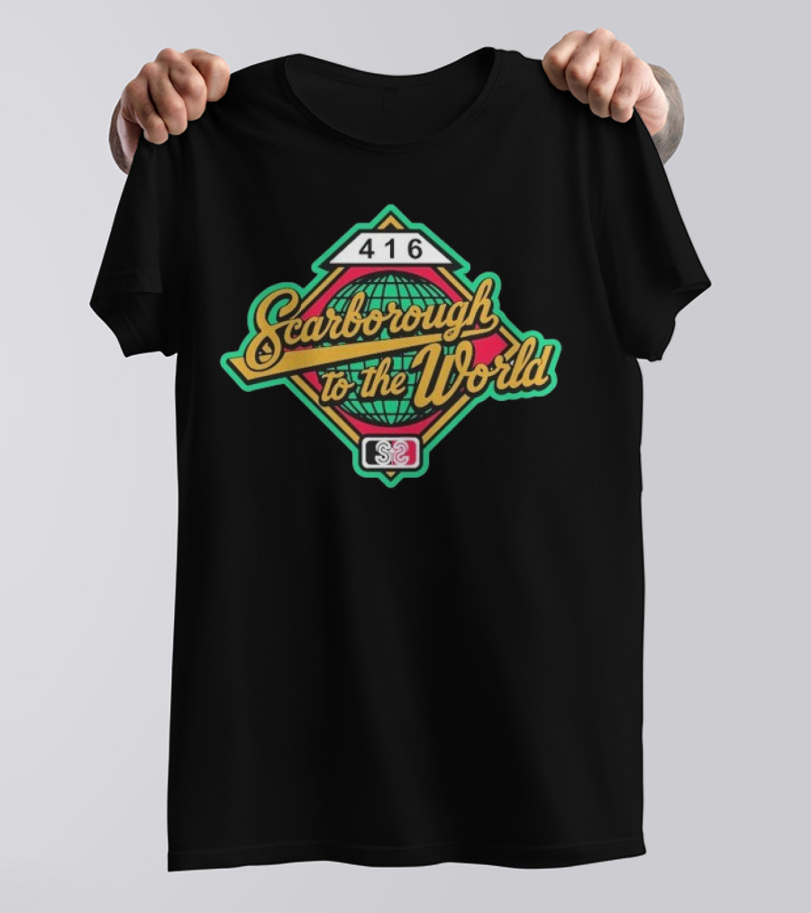 Scarborough To The World 416 Retro Globe Emblem T-Shirt