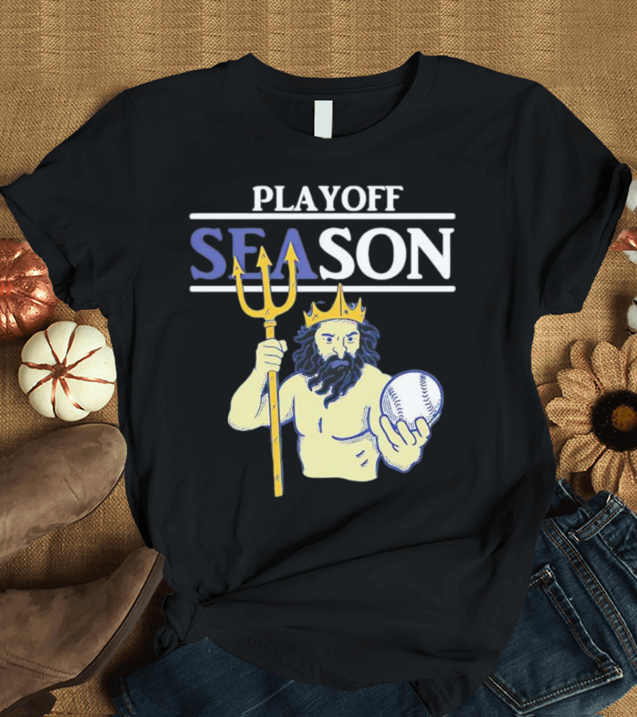 Seattle Mariners Playoff Season Poseidon Baseball Trident T-Shirt