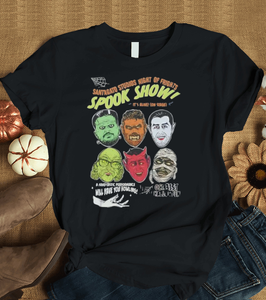 Santagato Studios Night Of Frights Spook Show Monster Mash Live On Stage T-Shirt