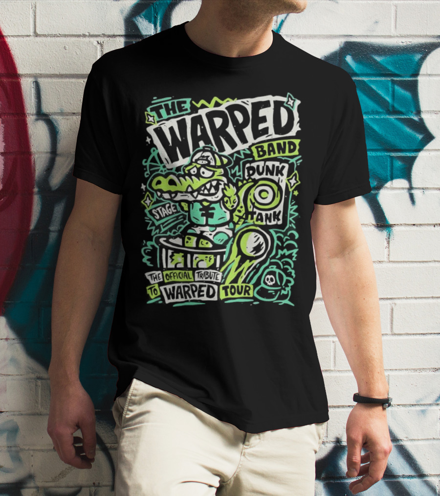 The Warped Band Dunk Tank Warped Tour Crocodile Cartoon T-Shirt