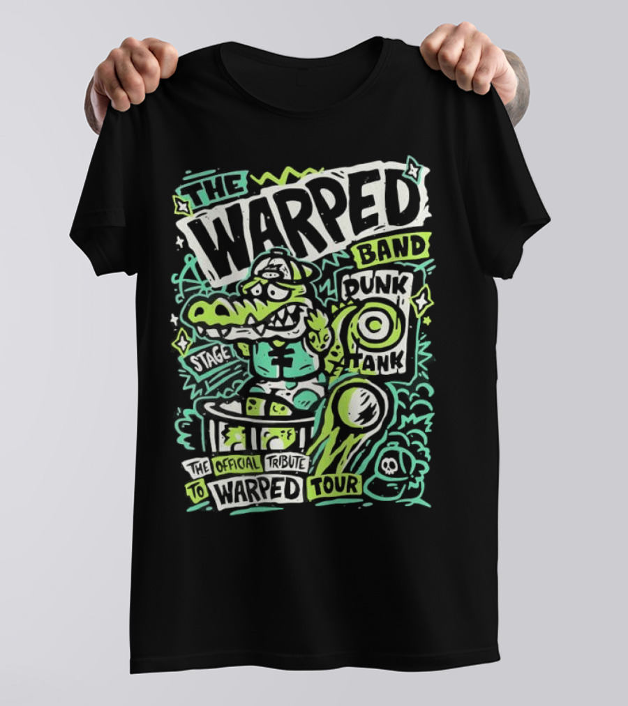 The Warped Band Dunk Tank Warped Tour Crocodile Cartoon T-Shirt