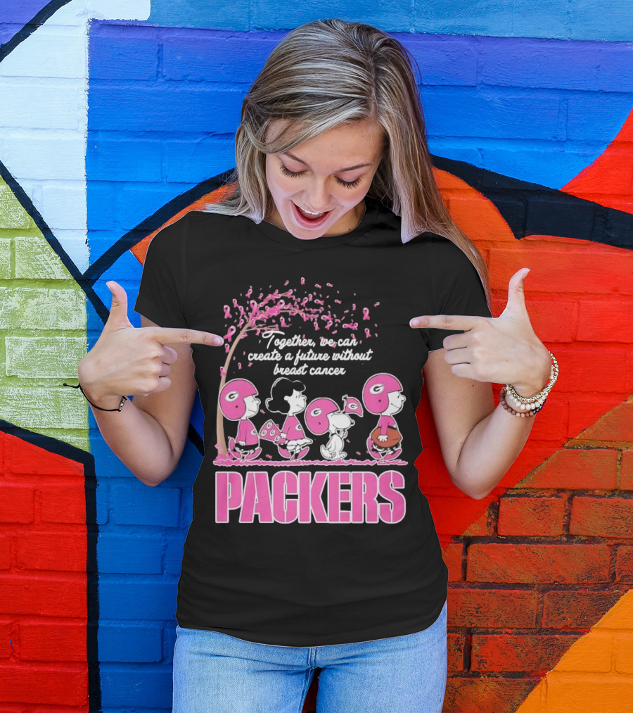 Together We Can Create A Future Without Breast Cancer Packers And Peanuts Collaboration T-Shirt