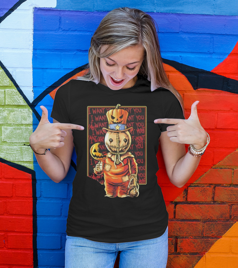 Uncle Sammy Trick 'r Treat Halloween Pumpkin Head I Want You T-Shirt