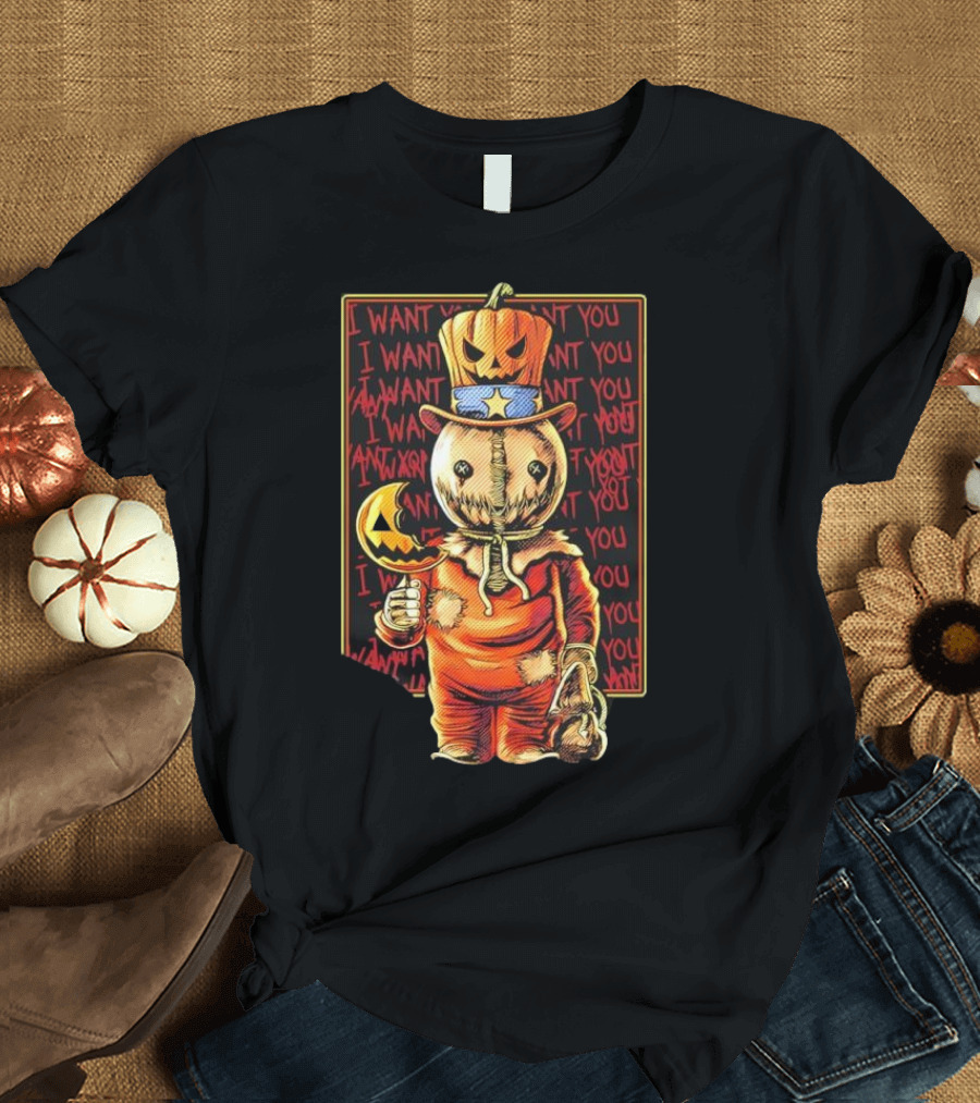 Uncle Sammy Trick 'r Treat Halloween Pumpkin Head I Want You T-Shirt