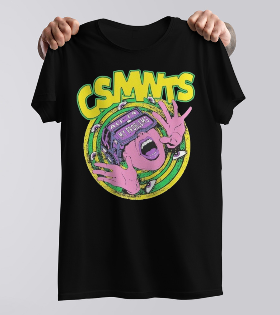 CSMNTS Alt F4 My Problems Trippy Sci-Fi Pop Art T-Shirt
