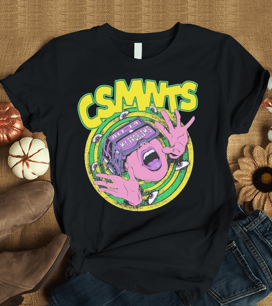 CSMNTS Alt F4 My Problems Trippy Sci-Fi Pop Art T-Shirt