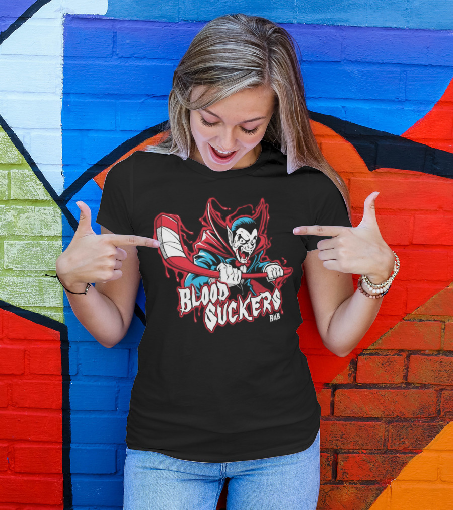 Count Dracula Blood Suckers Hockey Vampire T-Shirt