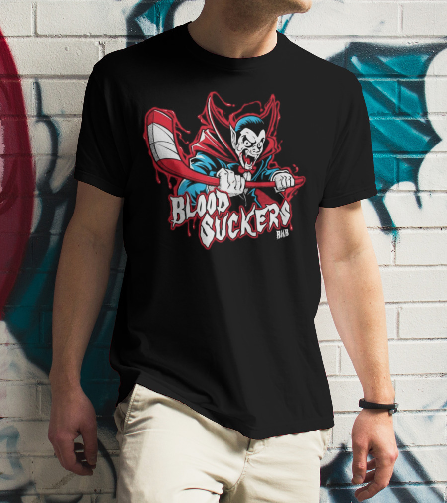 Count Dracula Blood Suckers Hockey Vampire T-Shirt