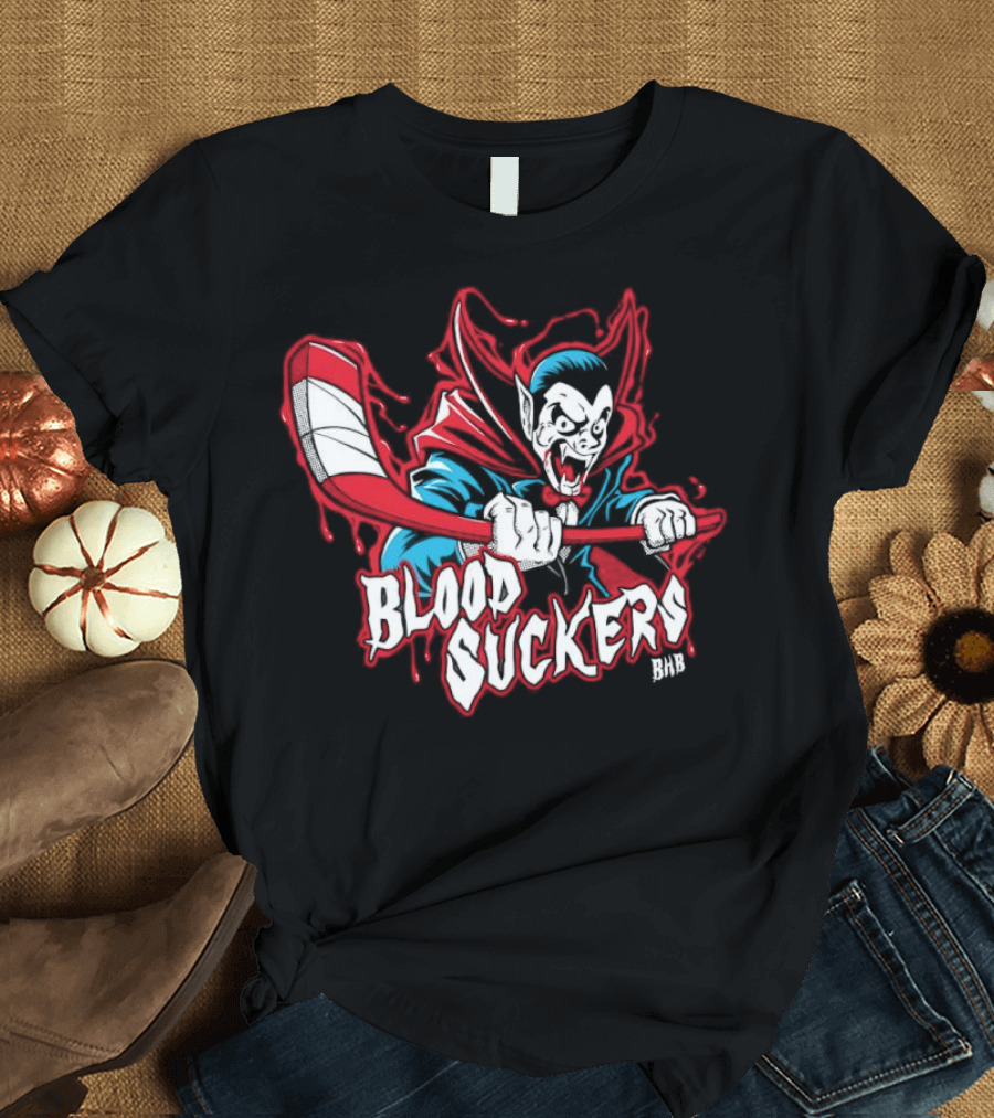Count Dracula Blood Suckers Hockey Vampire T-Shirt