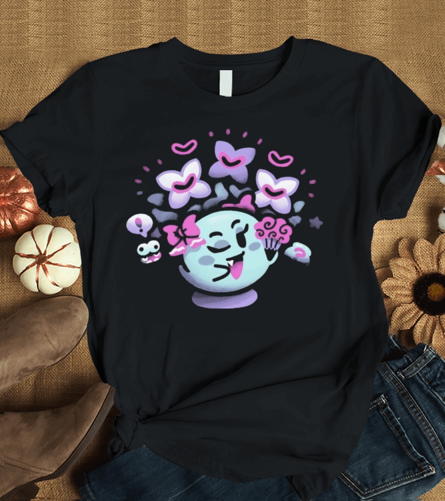 Minilla Forest Surprises Happy Planet With Butterflies And Flowers T-Shirt