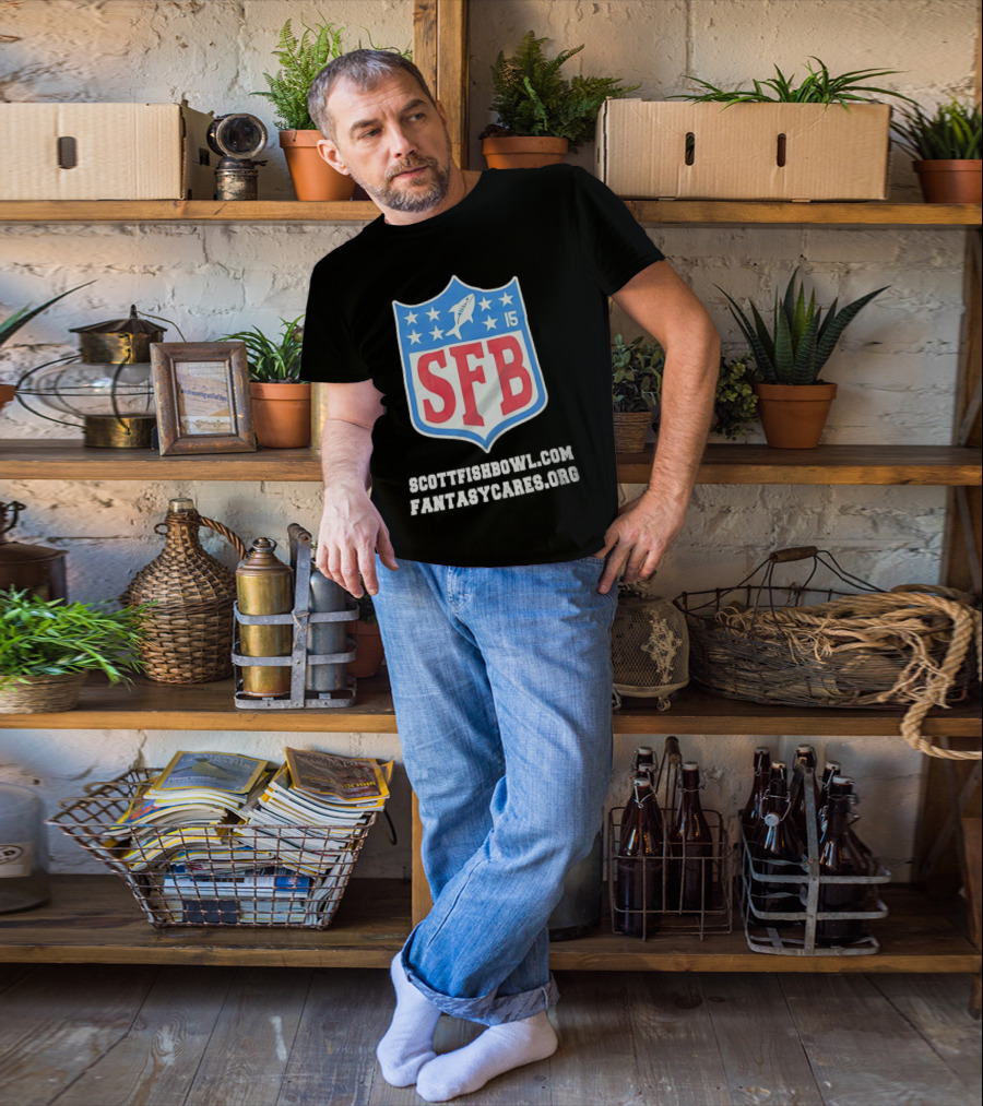 Scott Fish Bowl 15 SFB FantasyCares NFL Shield T-Shirt