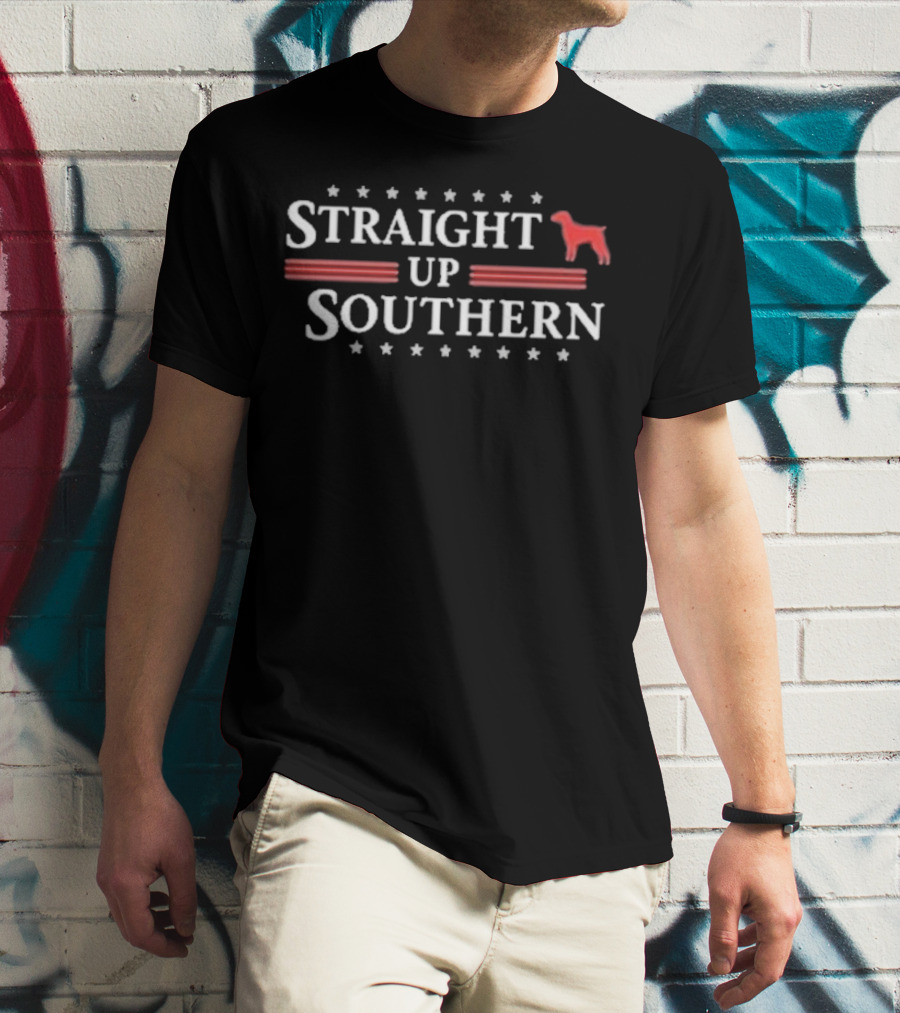 Straight Up Southern Dog Stars And Stripes T-Shirt