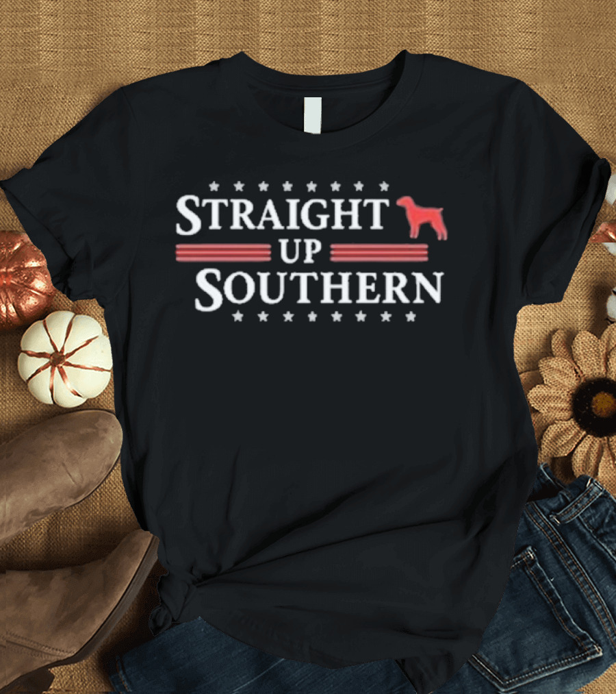 Straight Up Southern Dog Stars And Stripes T-Shirt