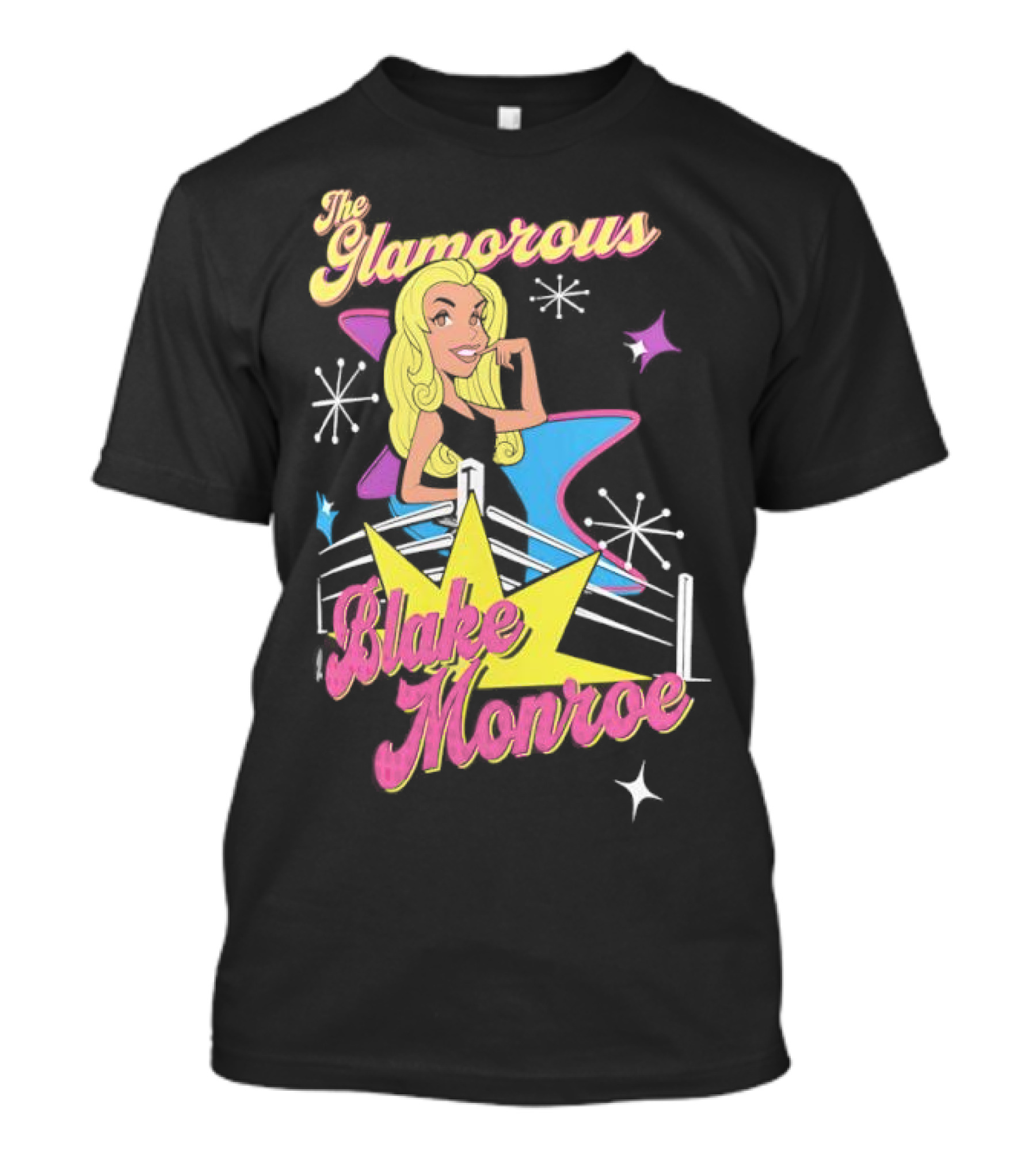 The Glamorous Blake Monroe Retro Wrestling Starburst T-Shirt