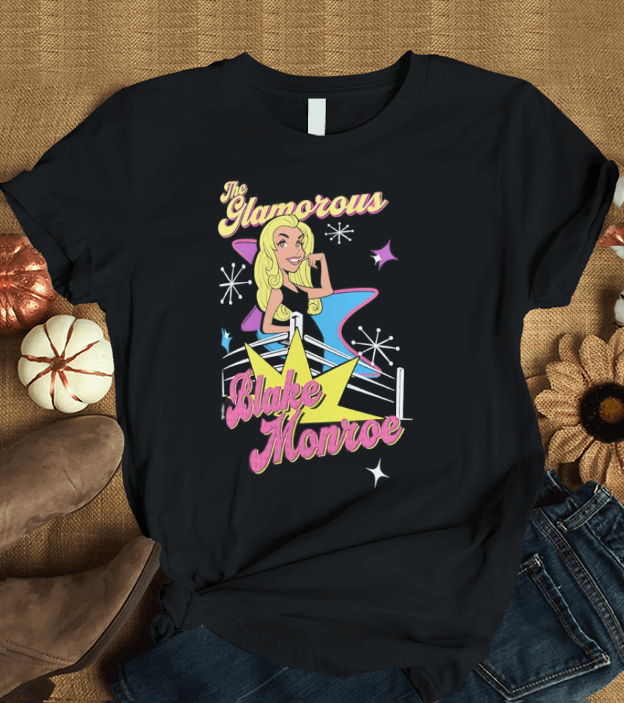 The Glamorous Blake Monroe Retro Wrestling Starburst T-Shirt