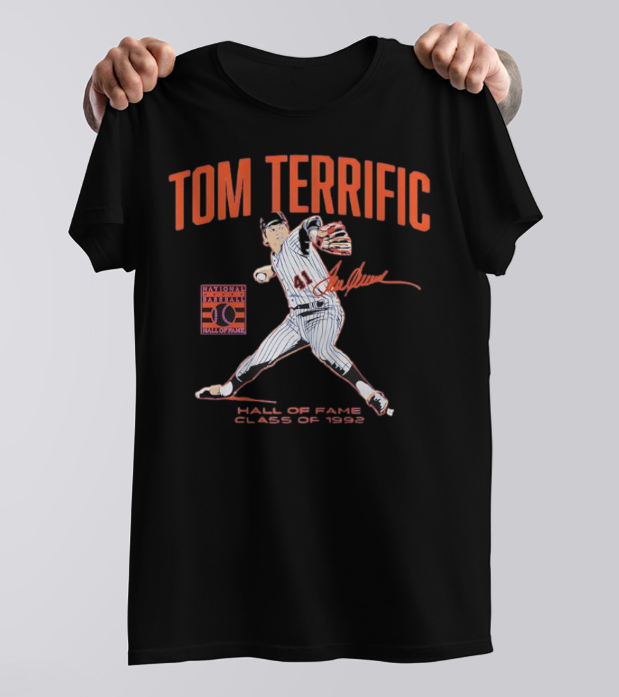 Tom Terrific National Baseball Hall Of Fame 1992 Class Signature T-Shirt
