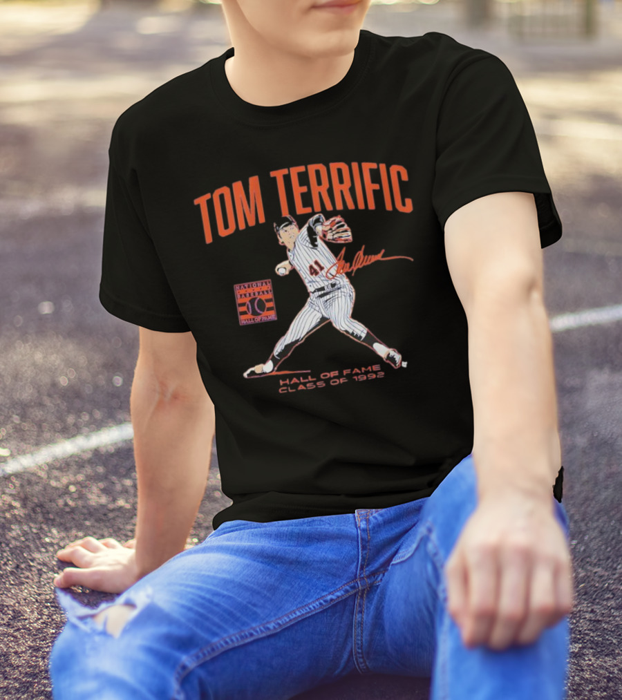 Tom Terrific National Baseball Hall Of Fame 1992 Class Signature T-Shirt