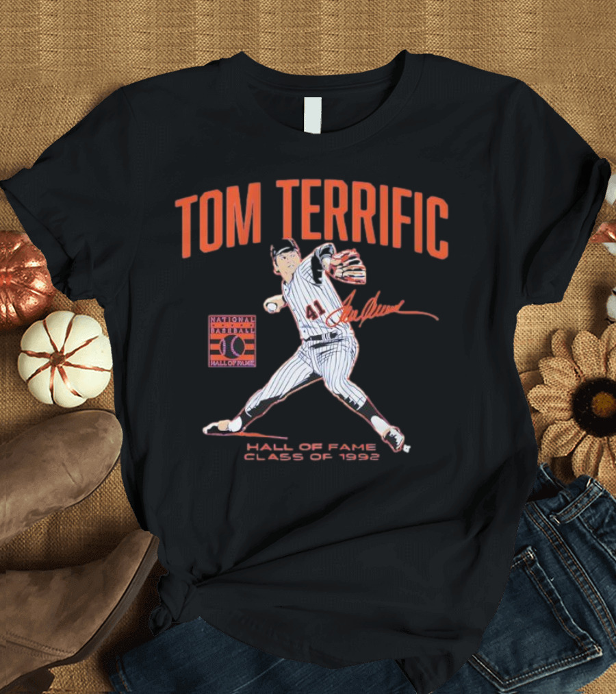 Tom Terrific National Baseball Hall Of Fame 1992 Class Signature T-Shirt