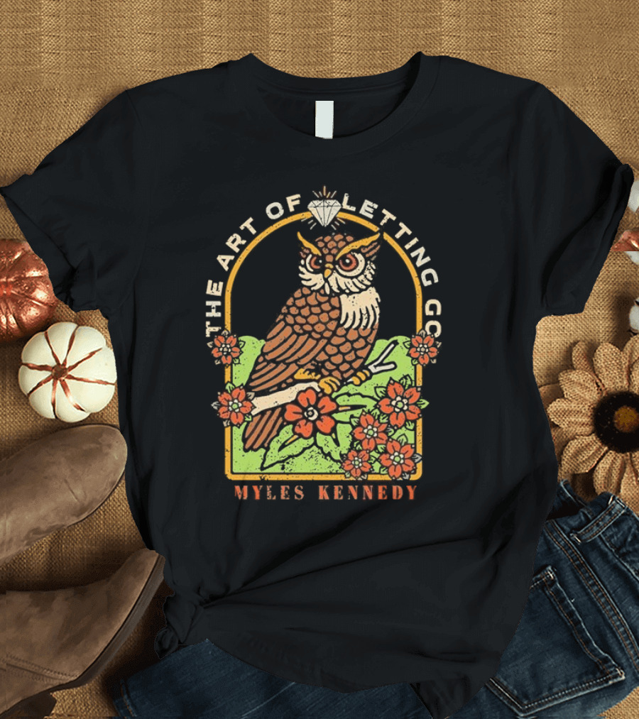 Myles Kennedy The Art Of Letting Go Diamond Owl With Flowers T-Shirt