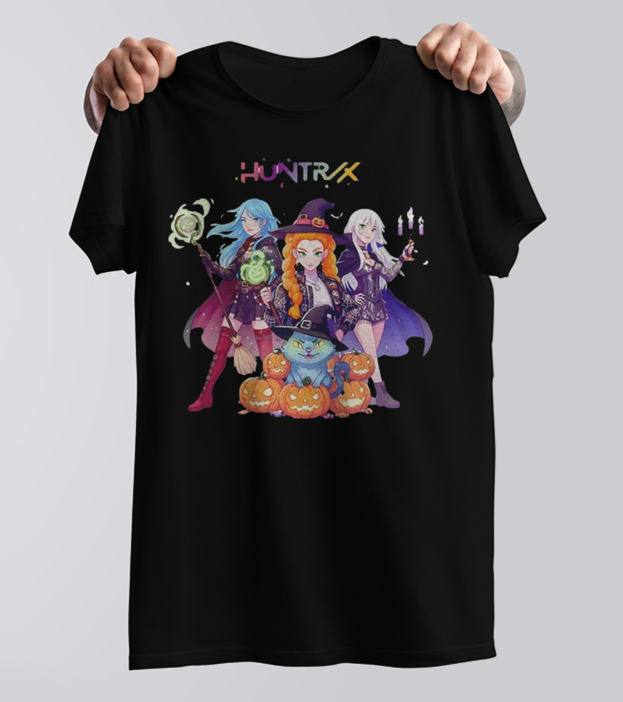 Huntrix Halloween 2025 Pumpkin Kpop Demon Hunter Spooky Witches And Cat T-Shirt