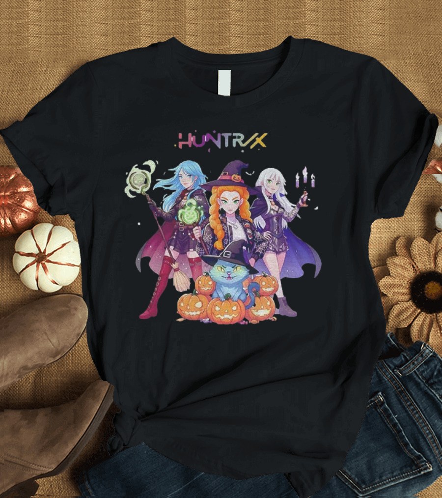Huntrix Halloween 2025 Pumpkin Kpop Demon Hunter Spooky Witches And Cat T-Shirt