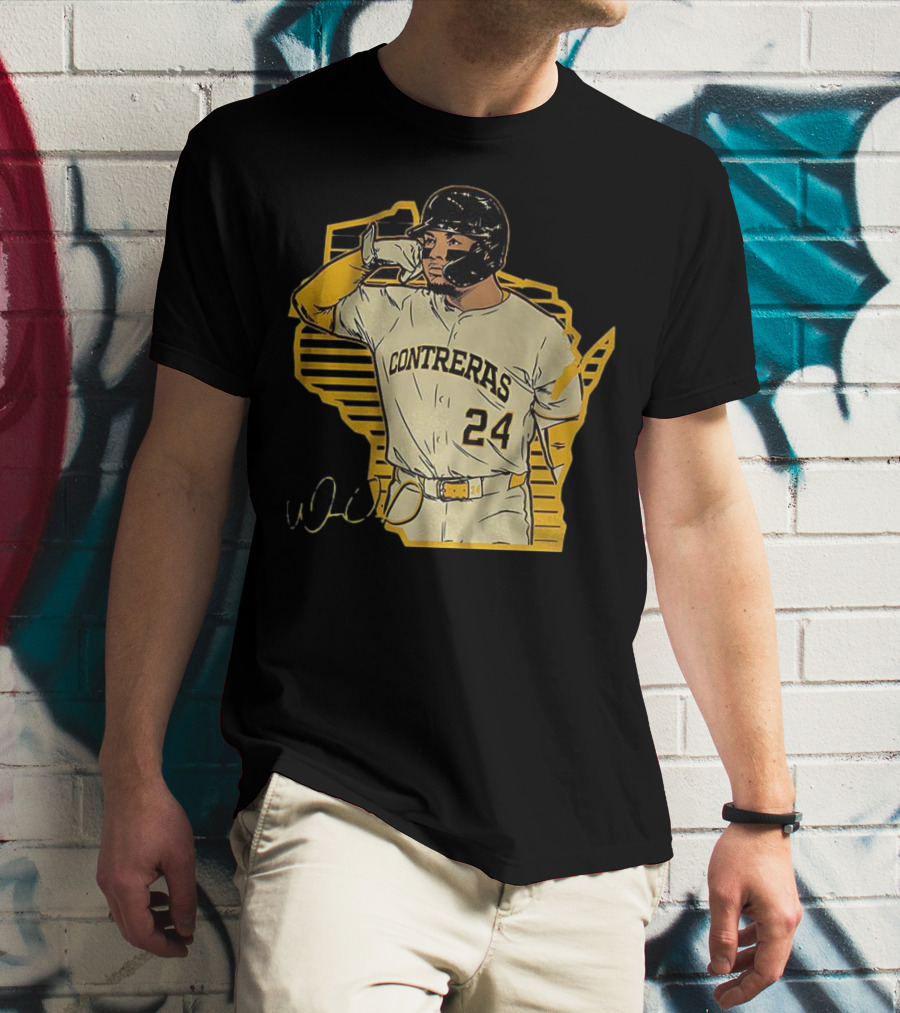 William Contreras Milwaukee Brewers Number 24 Call The 'Pen Signature T-Shirt