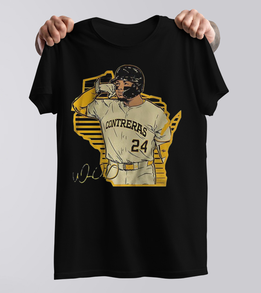 William Contreras Milwaukee Brewers Number 24 Call The 'Pen Signature T-Shirt