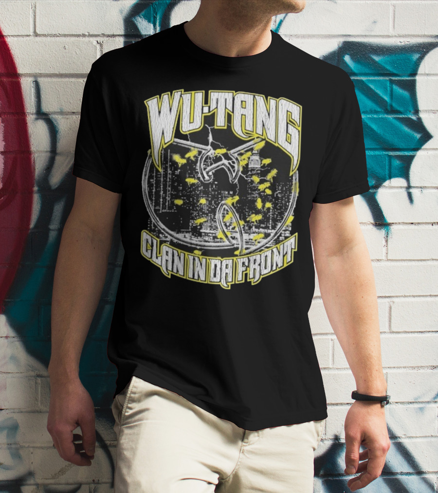 Wu-Tang Clan In Da Front City Skyline Yellow Bats T-Shirt