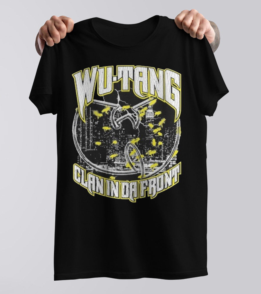Wu-Tang Clan In Da Front City Skyline Yellow Bats T-Shirt