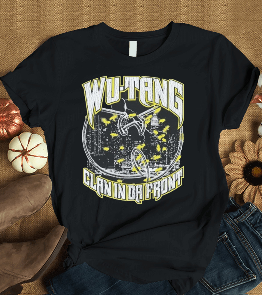 Wu-Tang Clan In Da Front City Skyline Yellow Bats T-Shirt