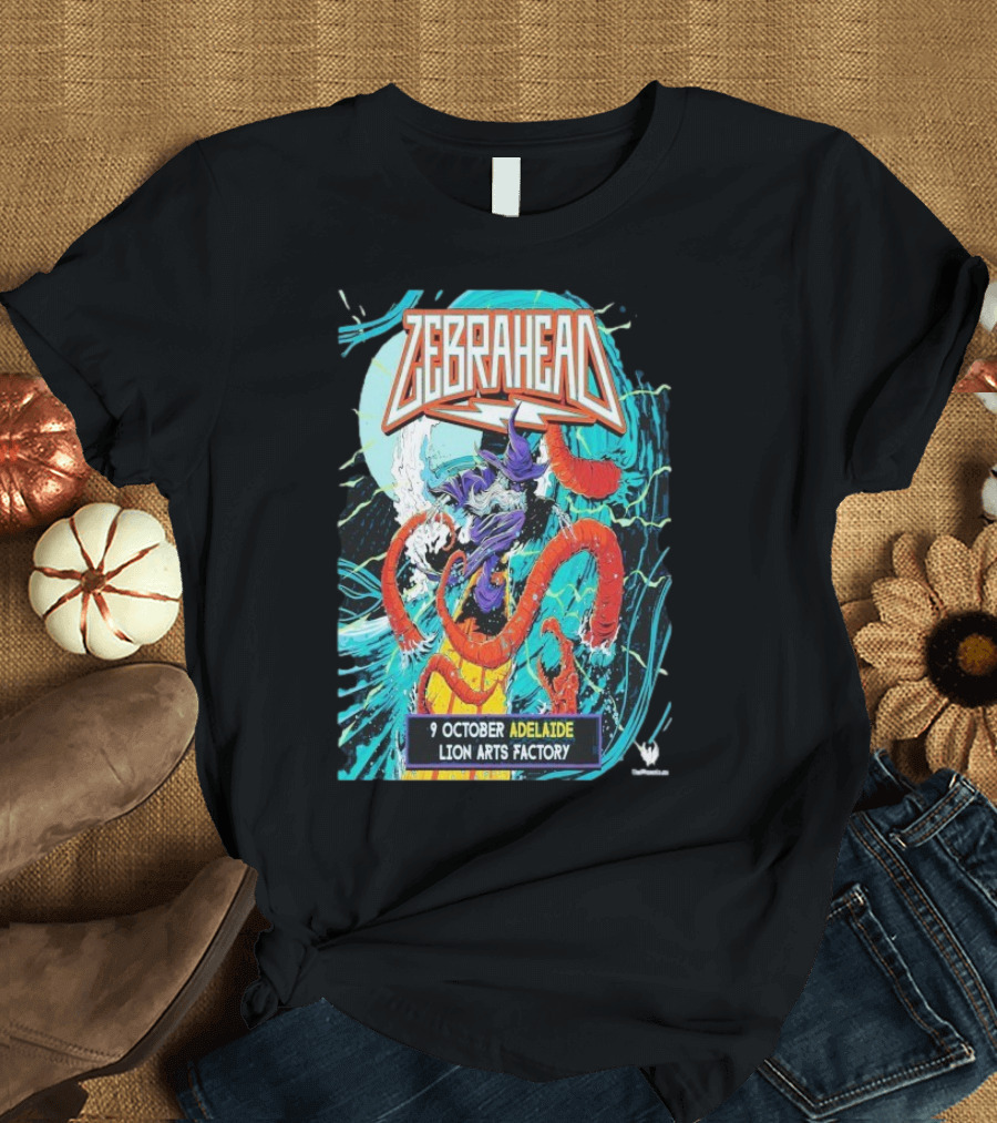 Zebrahead 9 October 2025 Lion Arts Factory Adelaide Vibrant Concert Wave Art T-Shirt