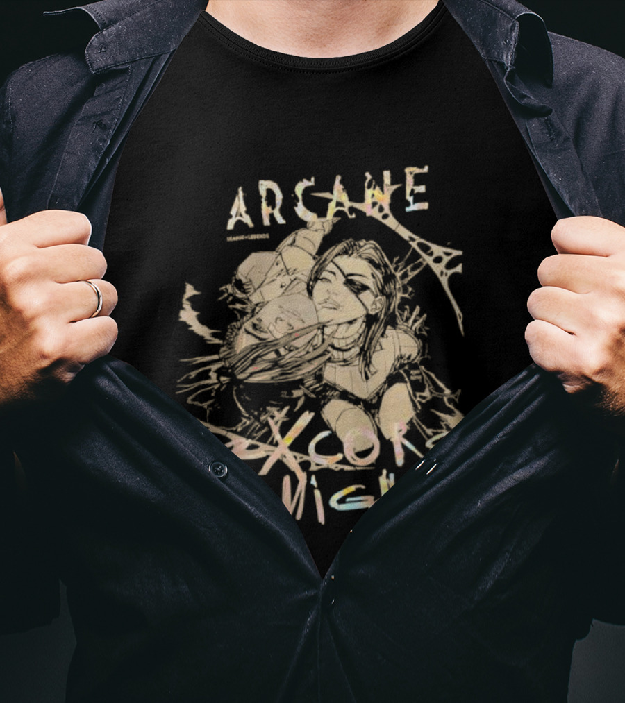 Arcane Hexcore Nights League Of Legends Fan Art T-Shirt