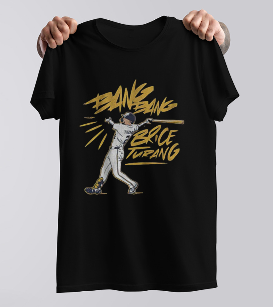 Bang Bang Brice Turang Milwaukee Brewers MLB 2025 Baseball Action T-Shirt