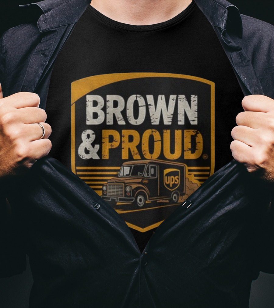 BROWN & PROUD UPS Driver Pride Vintage Style T-Shirt