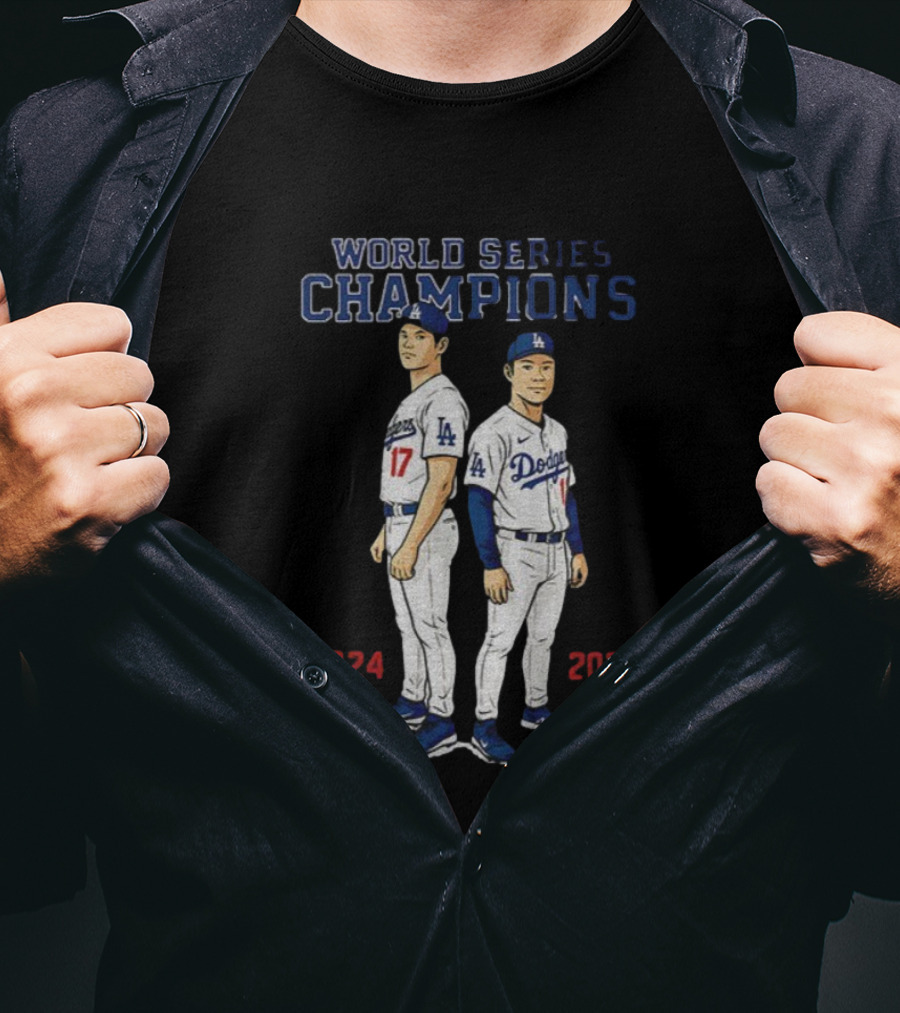 Dodgers World Series Champions 2024 2025 Ohtani Yamamoto T-Shirt